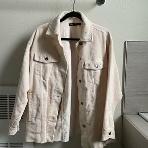 Distressed Corduroy Zara Shacket, Size M